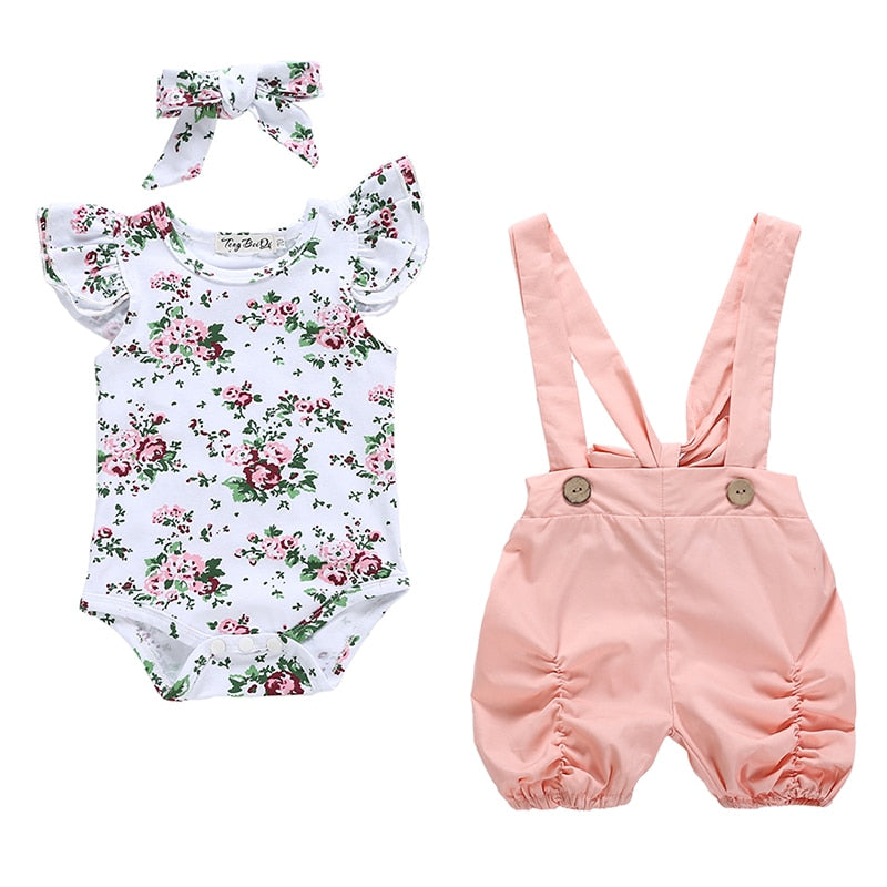 Adorable Baby Romper Set | Floral & Striped Baby Outfit