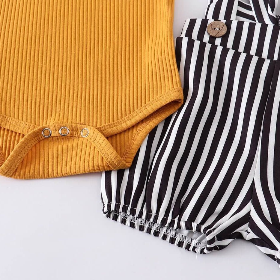 Adorable Baby Romper Set | Floral & Striped Baby Outfit