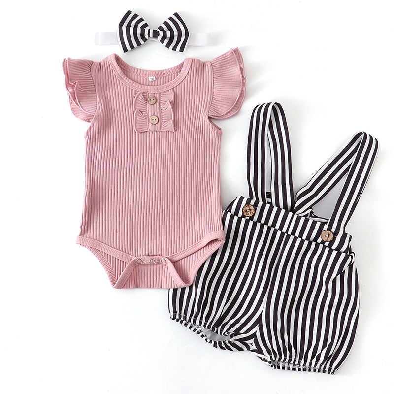 Adorable Baby Romper Set | Floral & Striped Baby Outfit