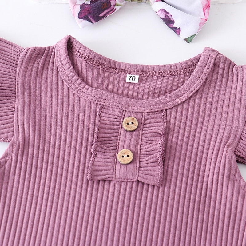 Adorable Baby Romper Set | Floral & Striped Baby Outfit