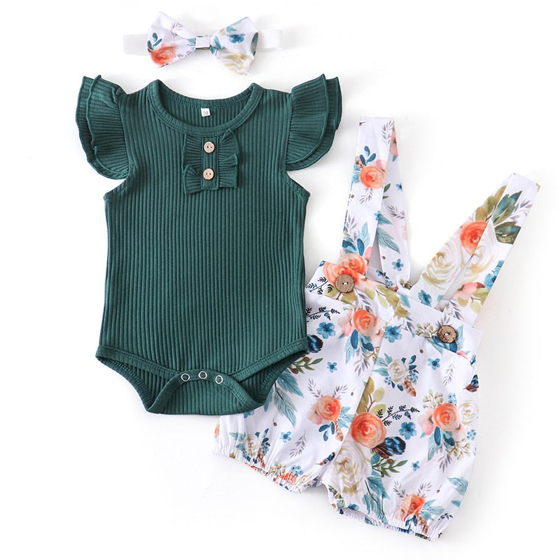 Adorable Baby Romper Set | Floral & Striped Baby Outfit