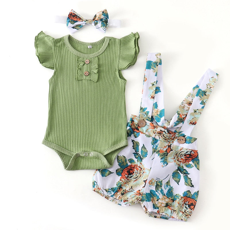 Adorable Baby Romper Set | Floral & Striped Baby Outfit