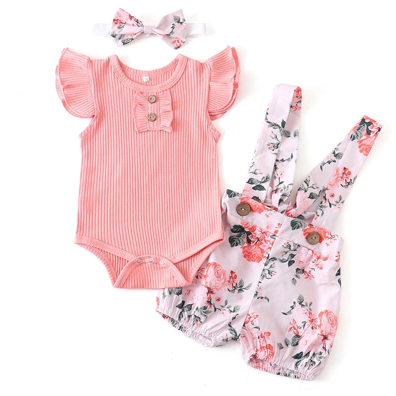 Adorable Baby Romper Set | Floral & Striped Baby Outfit