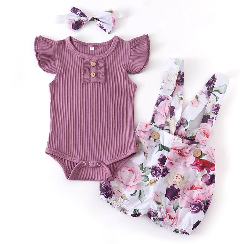 Adorable Baby Romper Set | Floral & Striped Baby Outfit