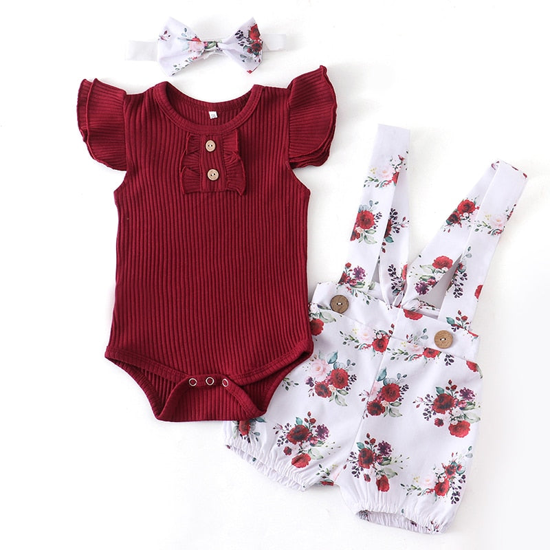 Adorable Baby Romper Set | Floral & Striped Baby Outfit