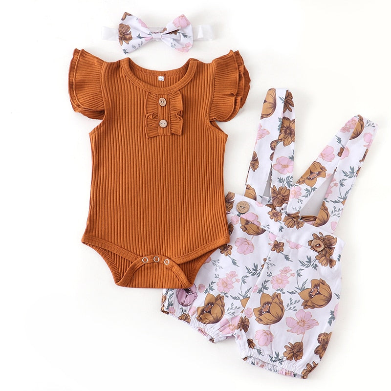 Adorable Baby Romper Set | Floral & Striped Baby Outfit