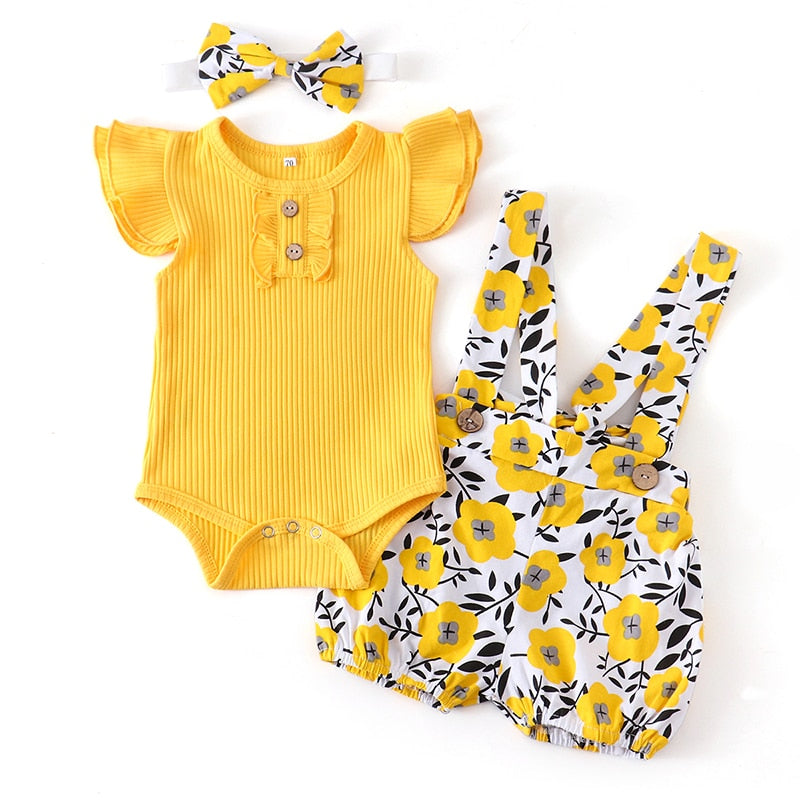 Adorable Baby Romper Set | Floral & Striped Baby Outfit
