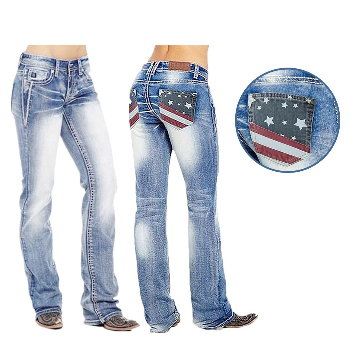 American Flag Bootcut Jeans | Patriotic Style Jeans