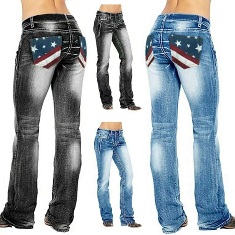 American Flag Bootcut Jeans | Patriotic Style Jeans