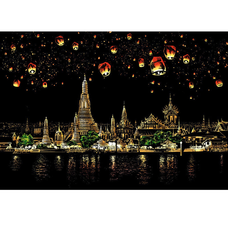 Artistic Nightscape Scratch Art Set | Stunning City Views