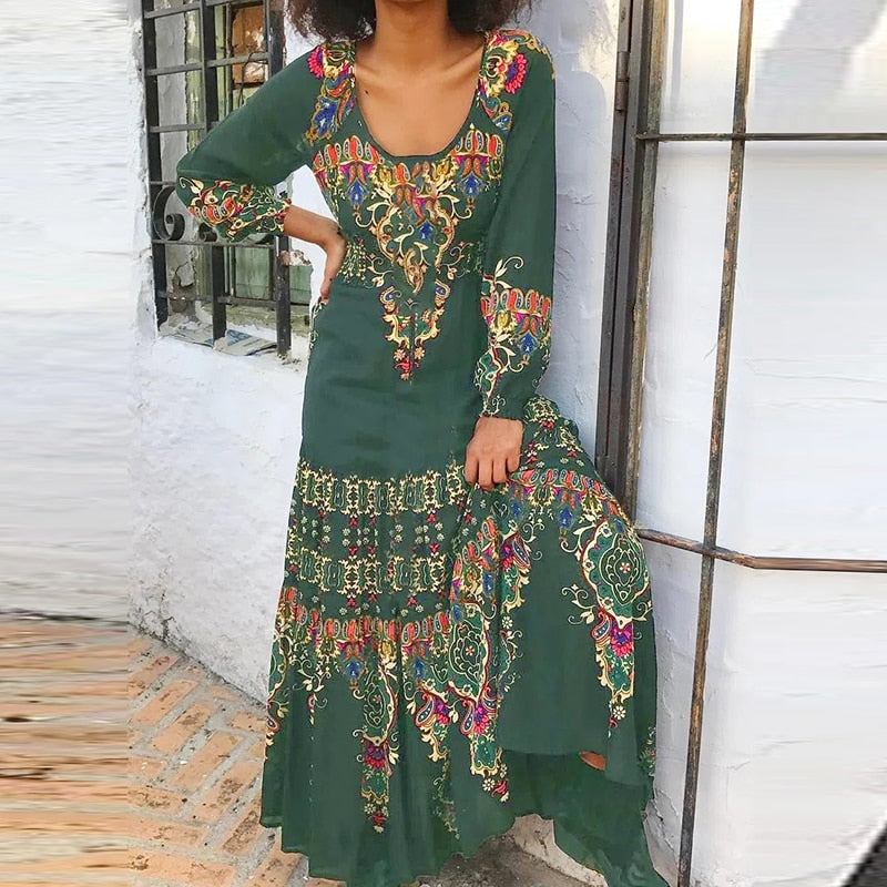 Bohemian Maxi Dress | Vibrant Floral Maxi Dress