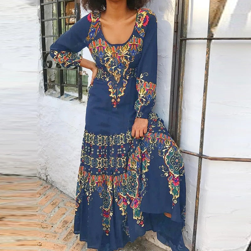 Bohemian Maxi Dress | Vibrant Floral Maxi Dress