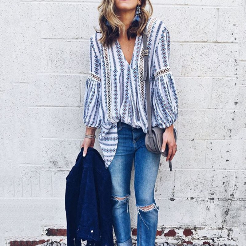 Boho Chic Blouse | Intricate Lace Detail Bohemian Top
