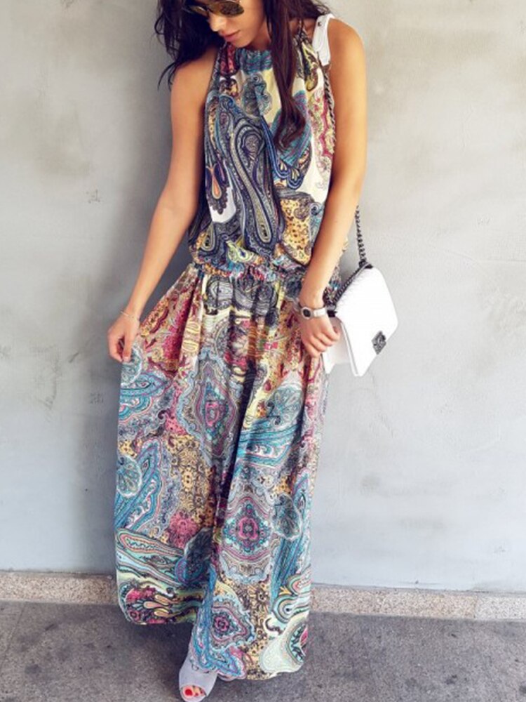 Boho Chic Dress | Vibrant Paisley Print | Flowing Silhouette