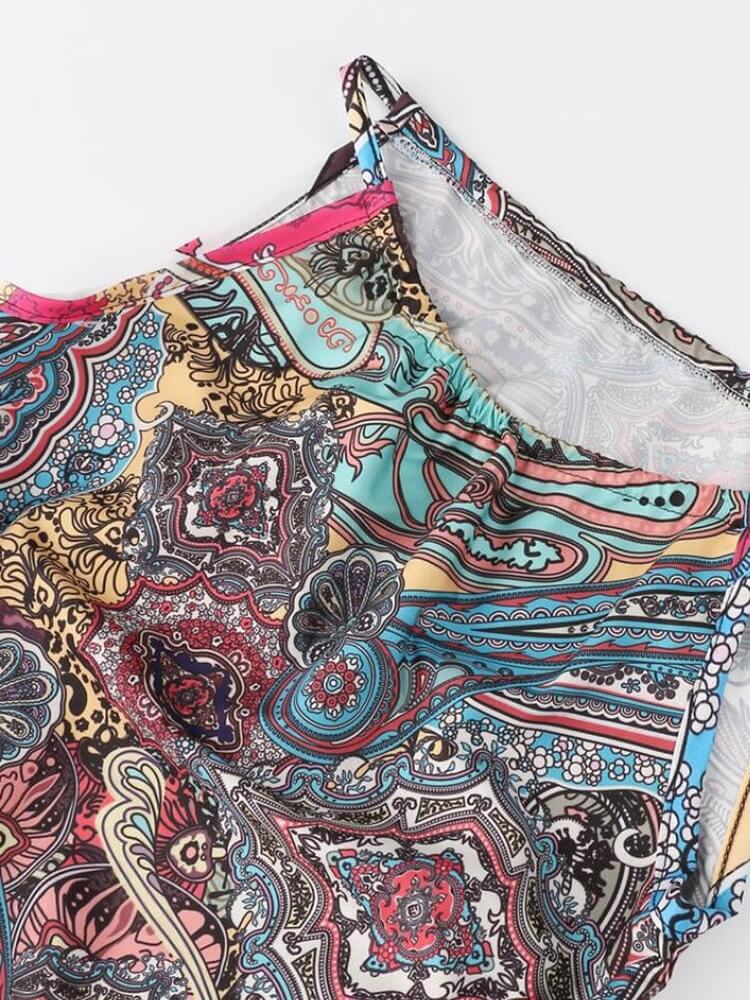 Boho Chic Dress | Vibrant Paisley Print | Flowing Silhouette