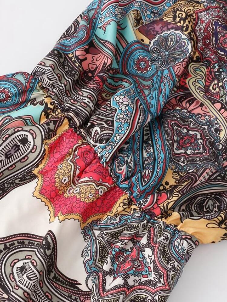 Boho Chic Dress | Vibrant Paisley Print | Flowing Silhouette