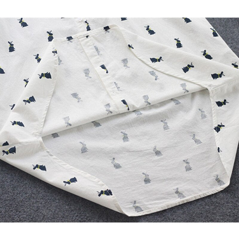 Bunny Print Long Sleeve Shirt | Casual Comfort