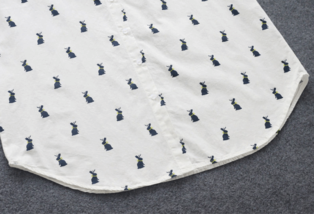 Bunny Print Long Sleeve Shirt | Casual Comfort