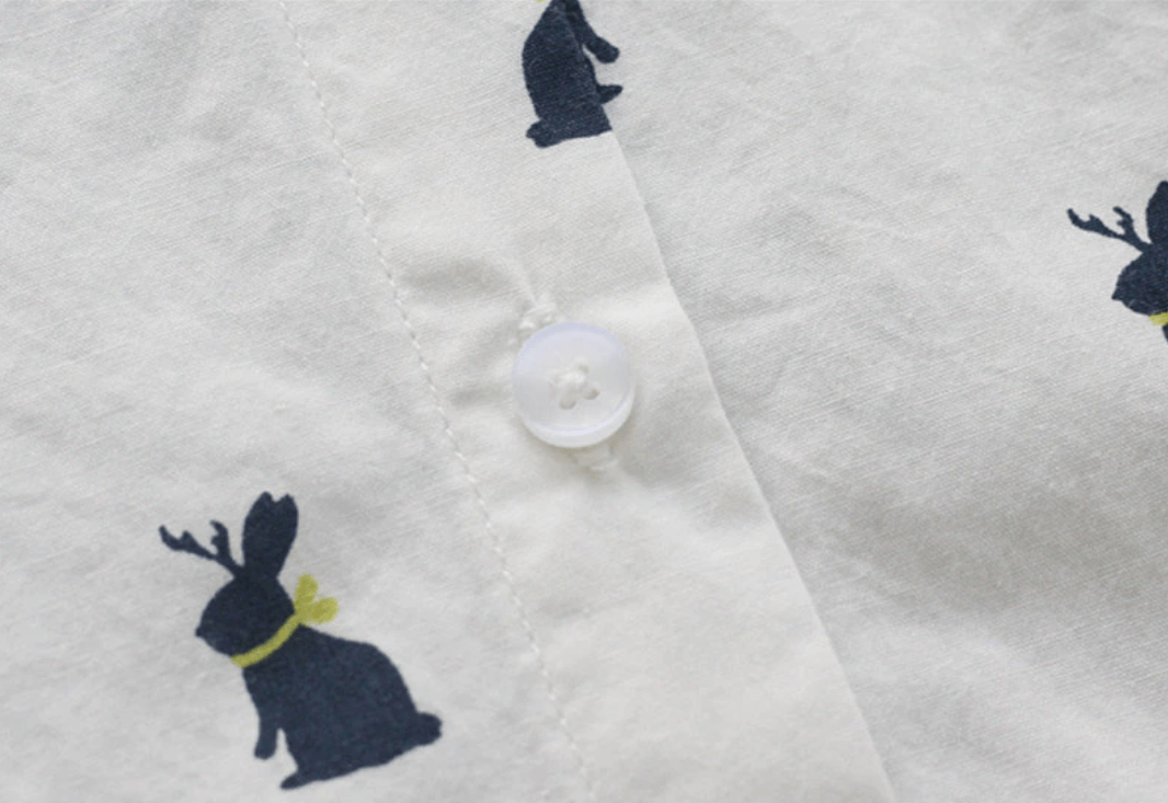 Bunny Print Long Sleeve Shirt | Casual Comfort