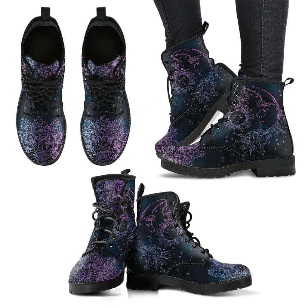 Celestial Leather Boots | Cosmic Elegance