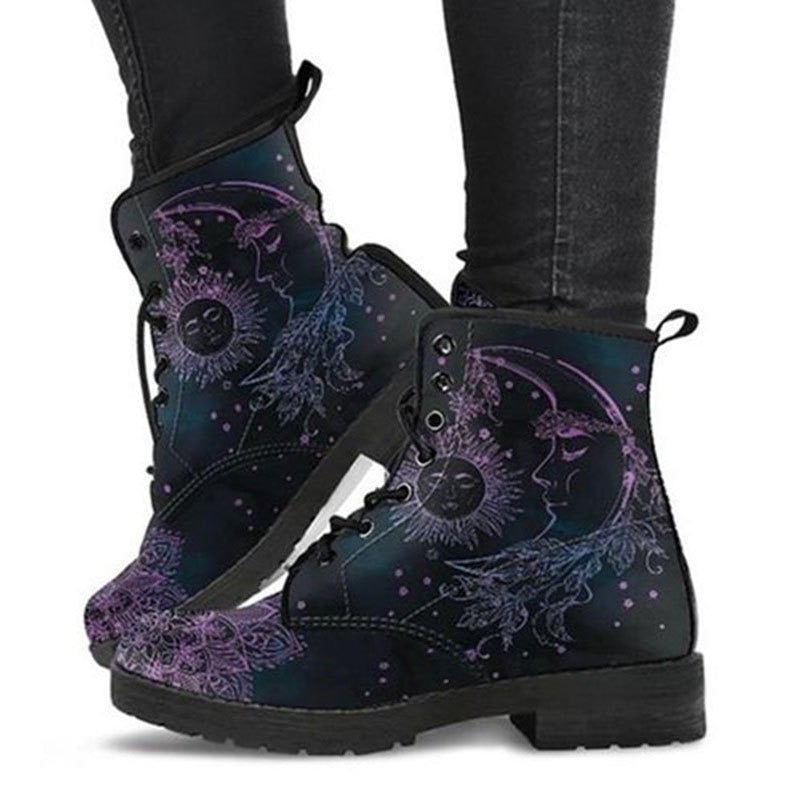 Celestial Leather Boots | Cosmic Elegance