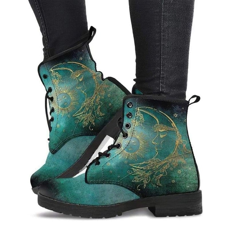 Celestial Leather Boots | Cosmic Elegance