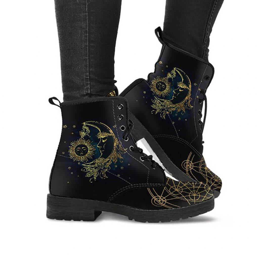 Celestial Leather Boots | Cosmic Elegance
