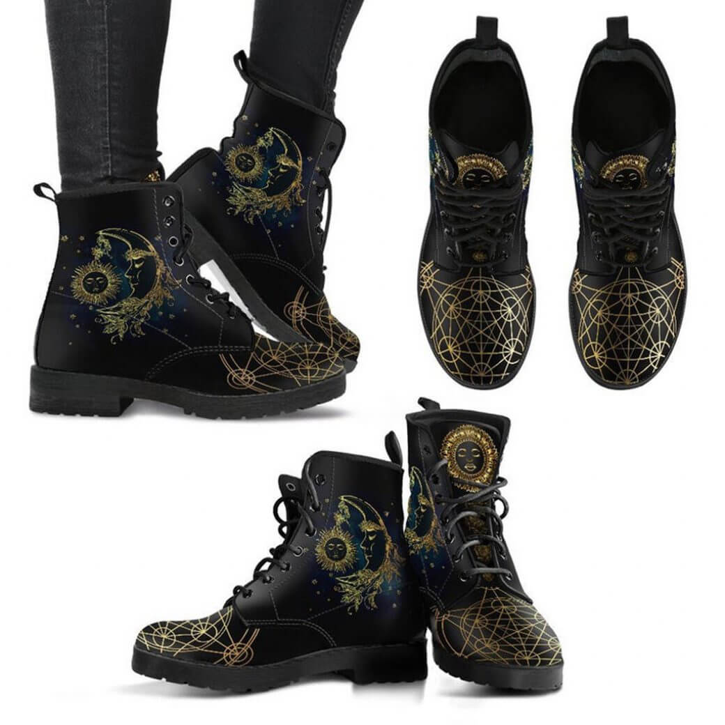 Celestial Leather Boots | Cosmic Elegance
