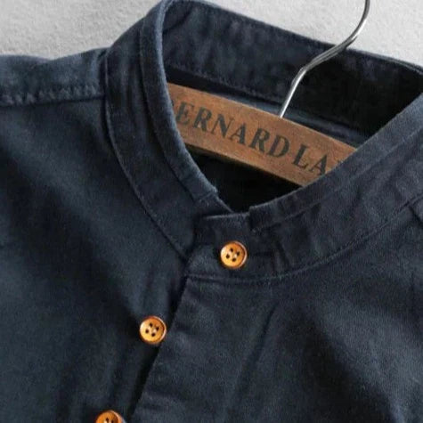 Classic Cotton Mandarin Collar Shirt | Timeless Style