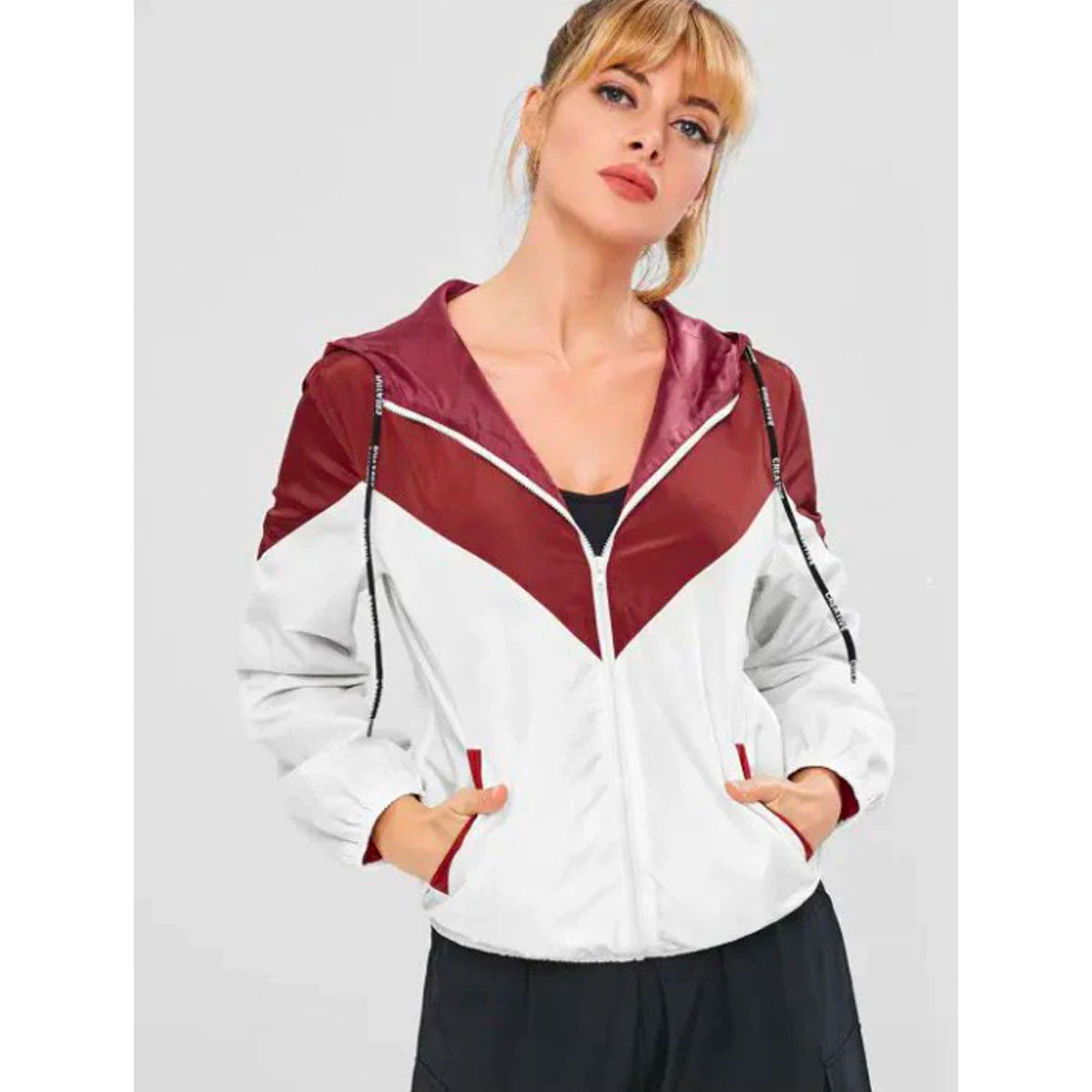 Color Block Hooded Windbreaker | Trendy & Functional | Stylish & Versatile