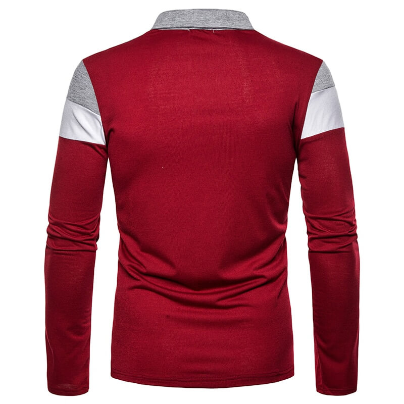 Colorblock Polo Shirt | Stylish Long Sleeve Polo