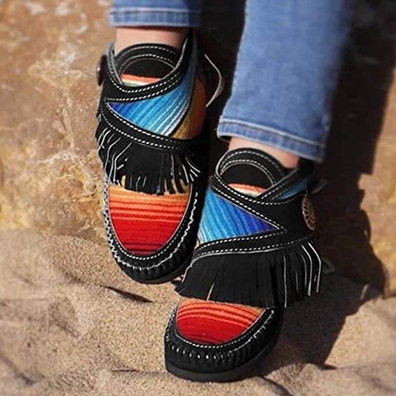 Colorful Fringe Ankle Boots | Vibrant Style