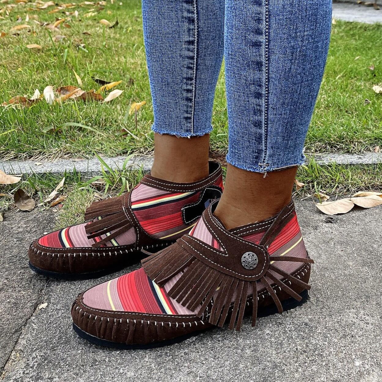 Colorful Fringe Ankle Boots | Vibrant Style