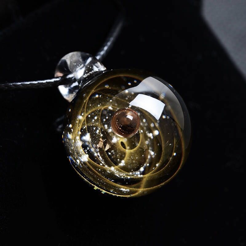 Cosmic Glass Galaxy Pendant | Handcrafted Universe Pendant