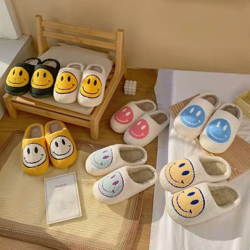 Cozy Smiley Face Slippers | Plush Comfort