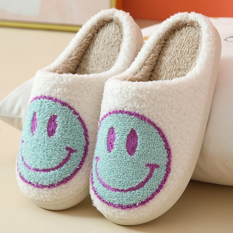 Cozy Smiley Face Slippers | Plush Comfort