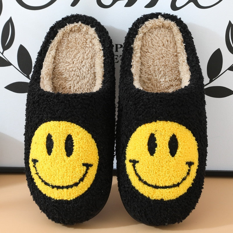 Cozy Smiley Face Slippers | Plush Comfort