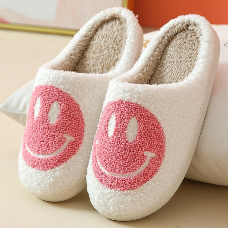 Cozy Smiley Face Slippers | Plush Comfort