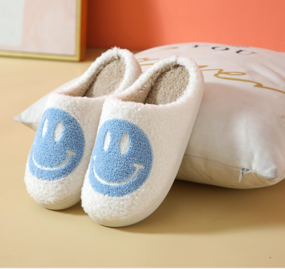 Cozy Smiley Face Slippers | Plush Comfort