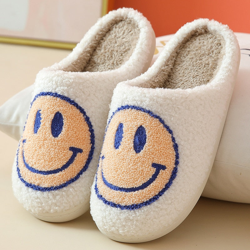 Cozy Smiley Face Slippers | Plush Comfort