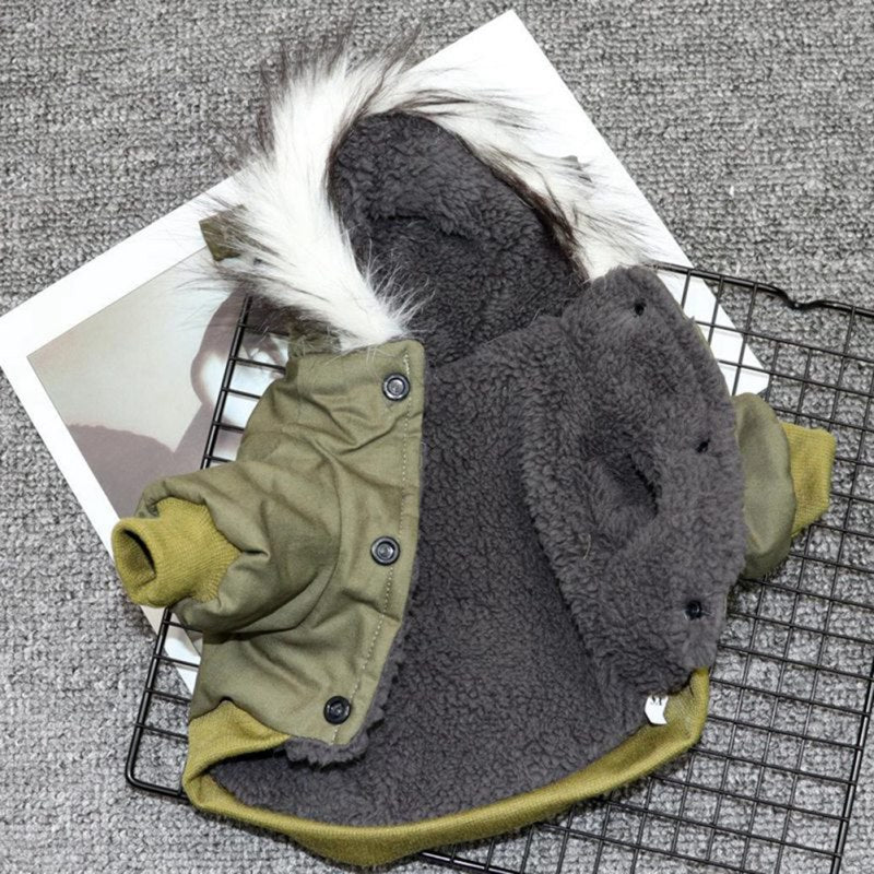 Cozy Winter Dog Jacket | Fleece-Lined Dog Jacket with Hood