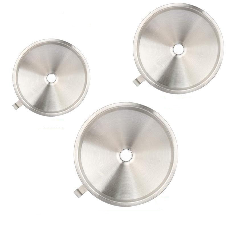 Durable Stainless Steel Kitchen Funnel Set | Detachable Filter Funnel