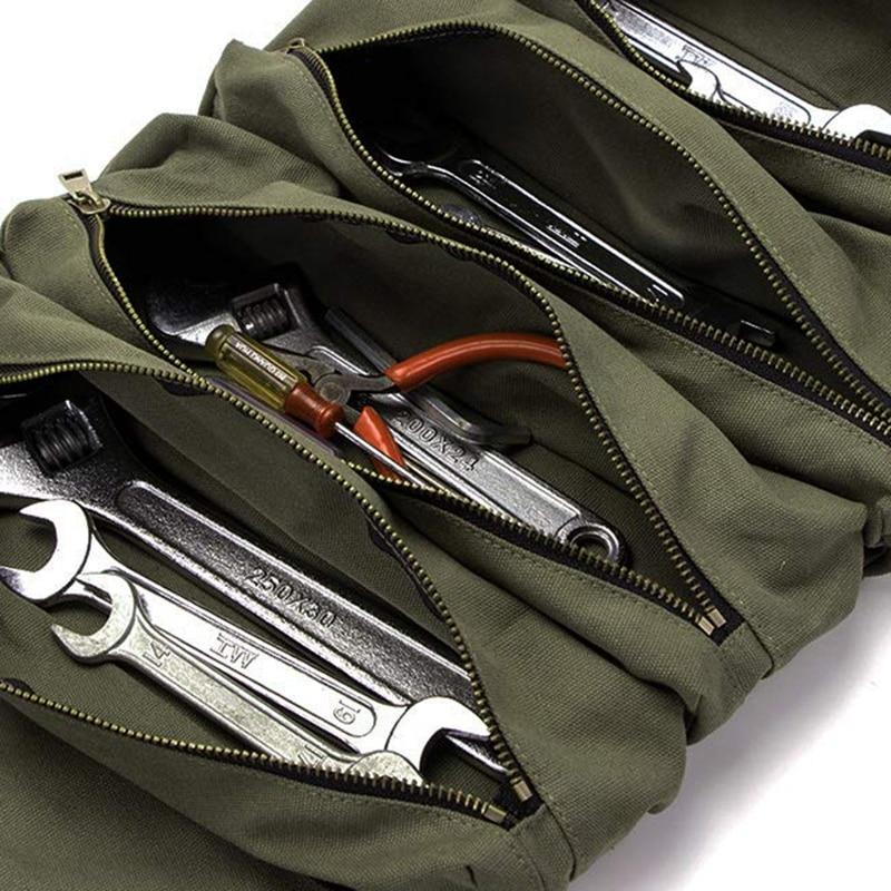 Durable Tactical Tool Organizer | Multi-Compartment Roll-Up Tool Bag Design