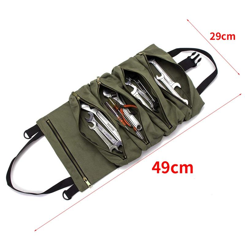 Durable Tactical Tool Organizer | Multi-Compartment Roll-Up Tool Bag Design