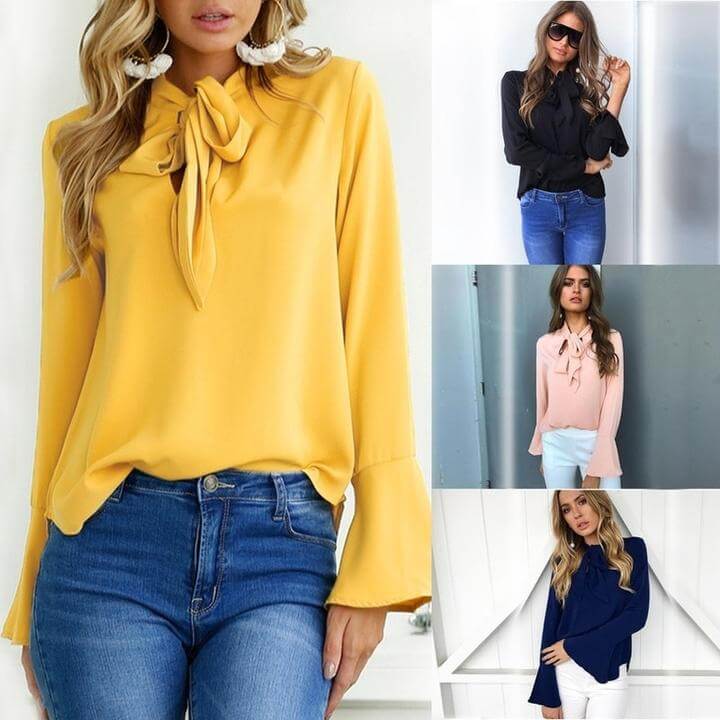 Elegant Bow Tie Blouse | Sophisticated Fashion Versatility