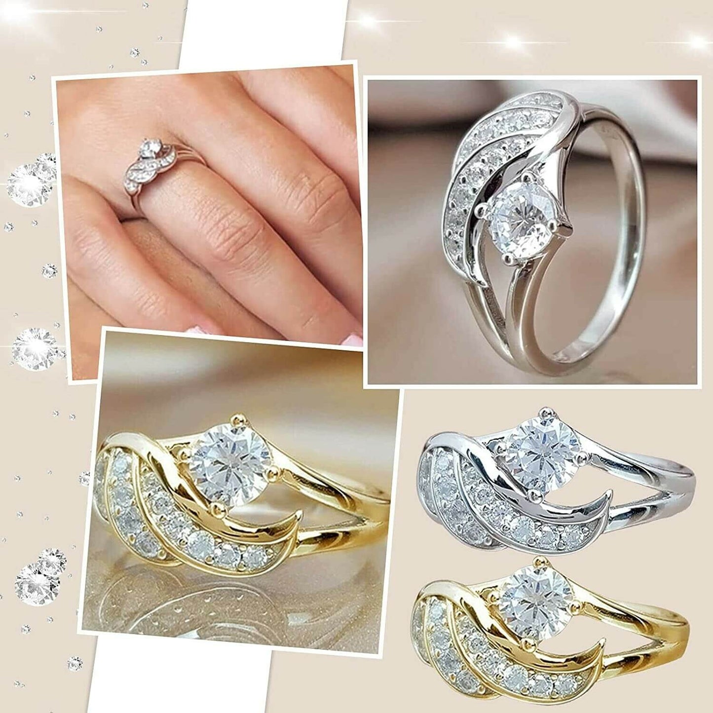 Elegant Crystal Ring | Adjustable Crystal Accented Ring