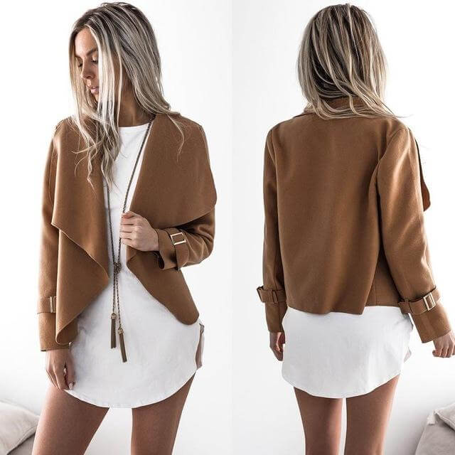 Elegant Draped Women's Jacket | Versatile Styling Outerwear