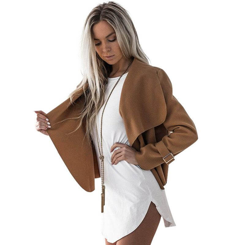 Elegant Draped Women's Jacket | Versatile Styling Outerwear