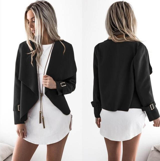 Elegant Draped Women's Jacket | Versatile Styling Outerwear