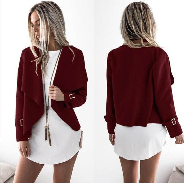 Elegant Draped Women's Jacket | Versatile Styling Outerwear